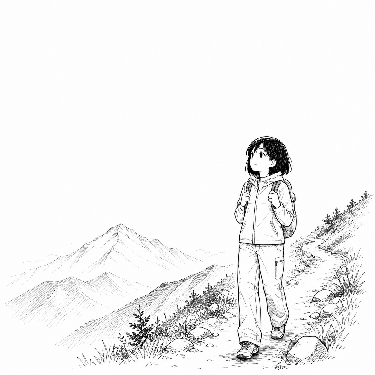 Wakomi on a mountain trail